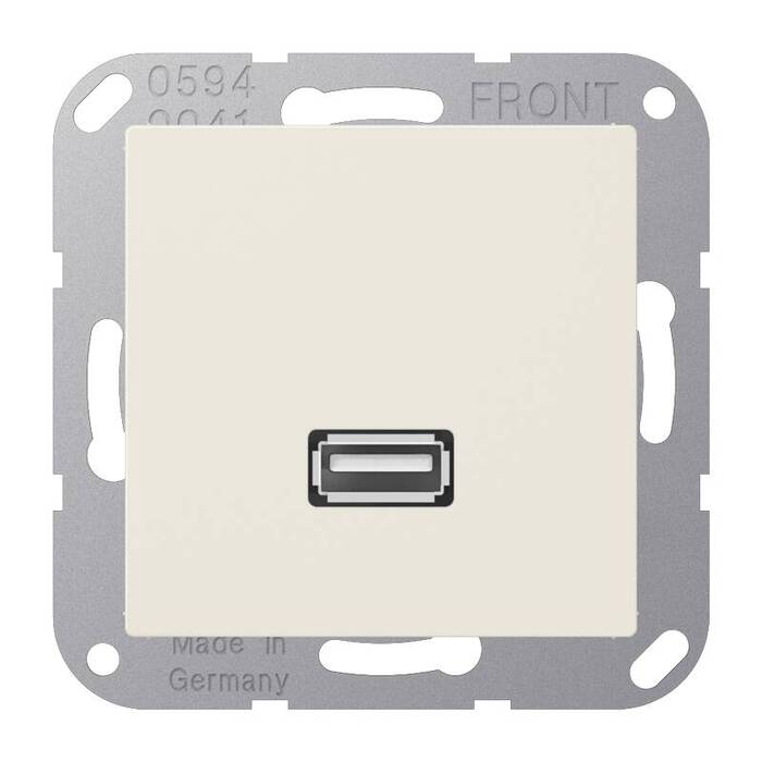 Розетка USB Jung A 500, скрытый монтаж, слоновая кость, MAA1122