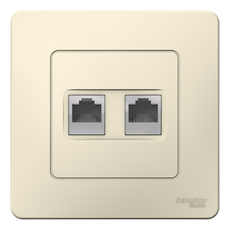 Розетка компьютерная RJ45 Schneider Electric BLANCA, скрытый монтаж, молочный, BLNIS045002