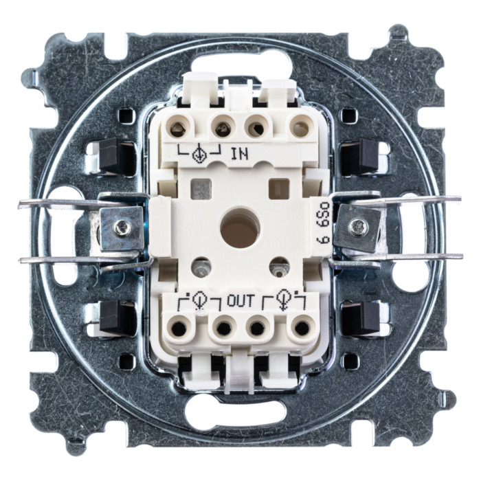 Выключатель одноклавишный ABB LEVIT, жемчуг // ледяной, 2CHH590645A6068