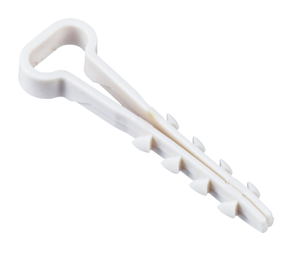 Дюбель-хомут 5х10мм для плоского кабеля нейлон белый (25шт/упак) IEK