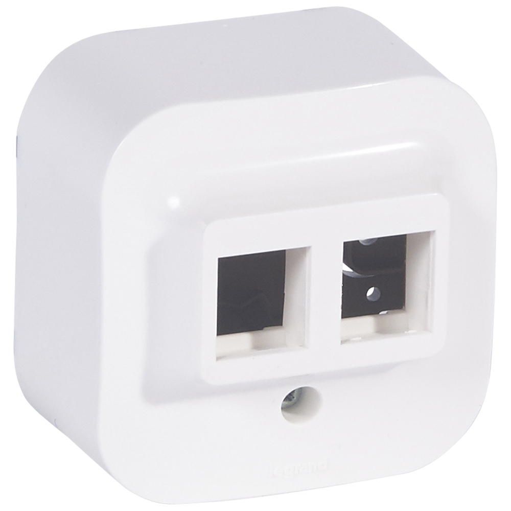 WHITE 2XRJ45 KEYSTONE ADAPTOR