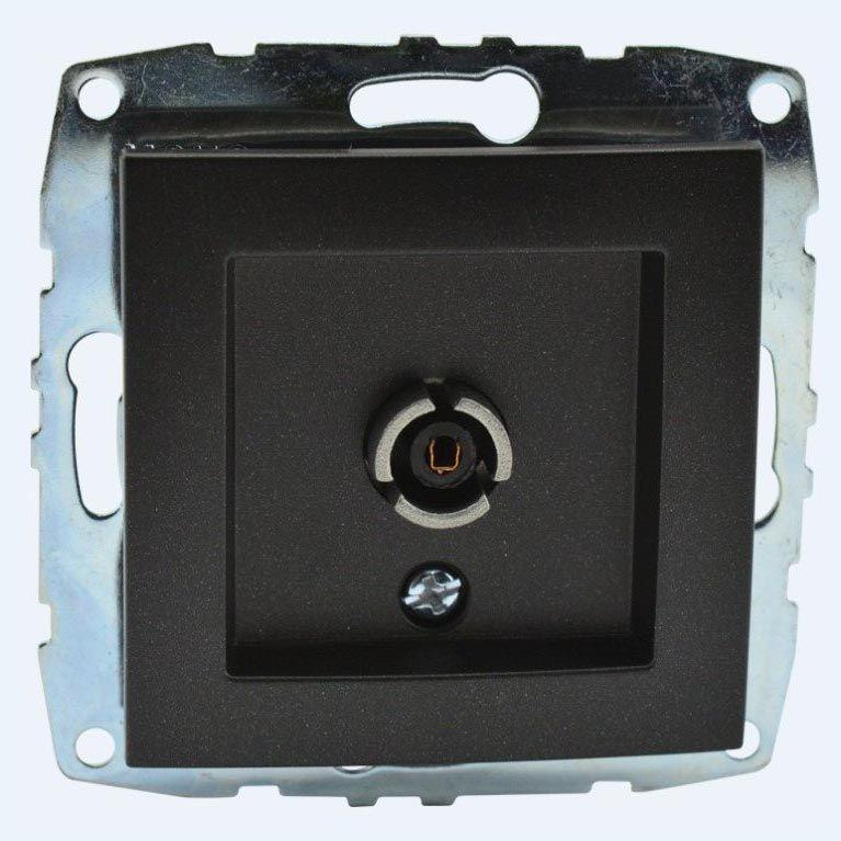 Розетка TV проходная с экраном механизм Mono Electric Despina/ Larissa графит 500-002005-137	