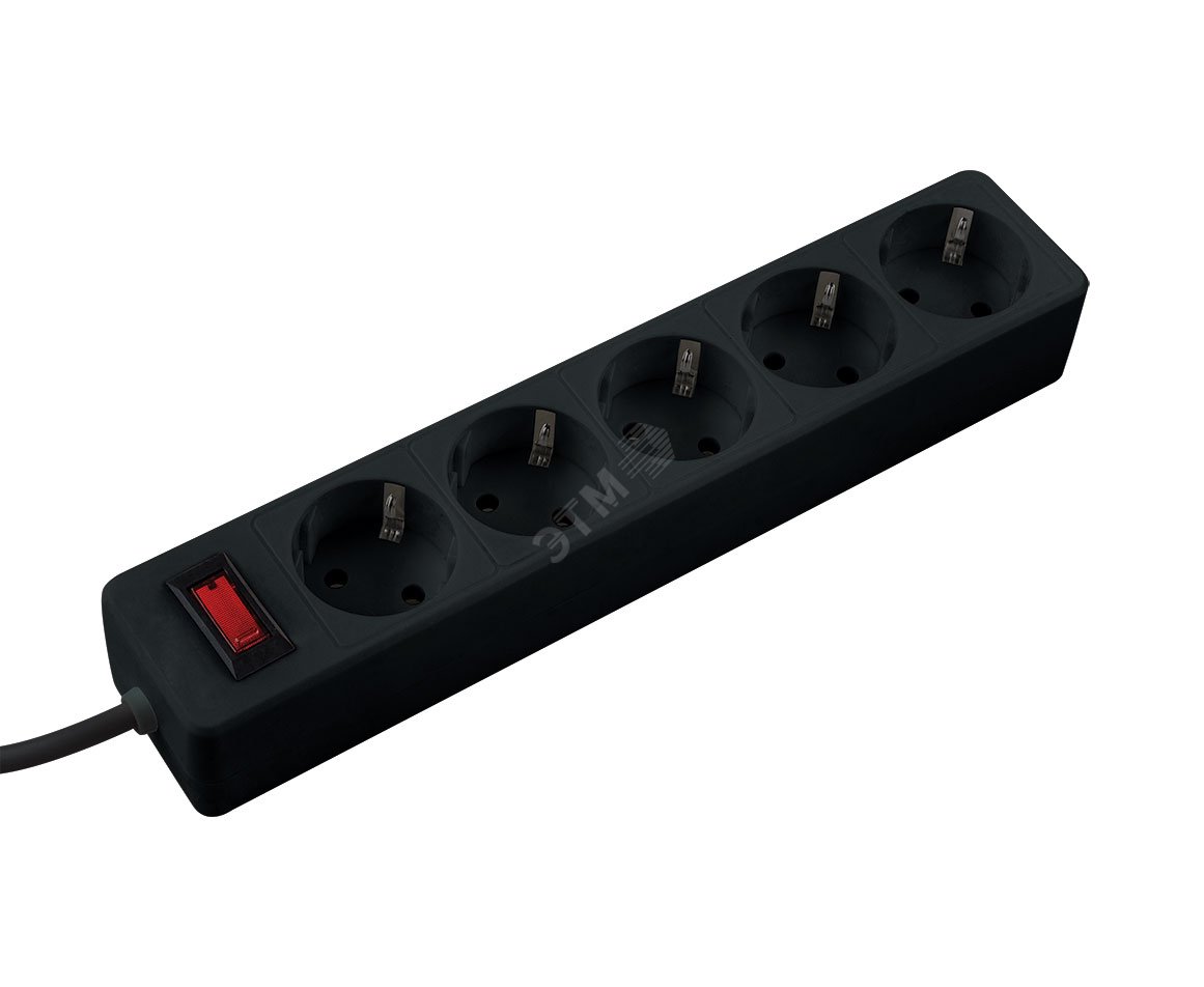 Сетевой фильтр ПВС КОСМОС  3х0.75 черный 3м с выключателем