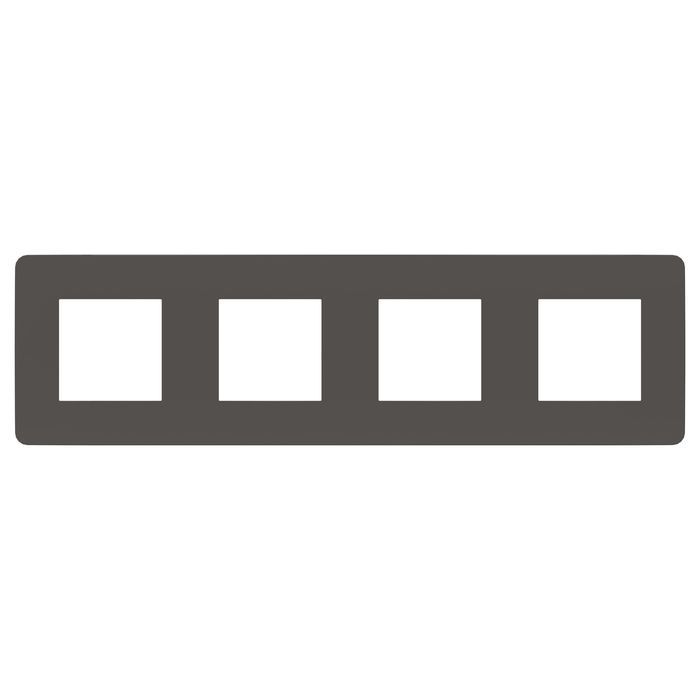 Рамка 4 поста Schneider Electric UNICA STUDIO, дымчато-серый, NU280822