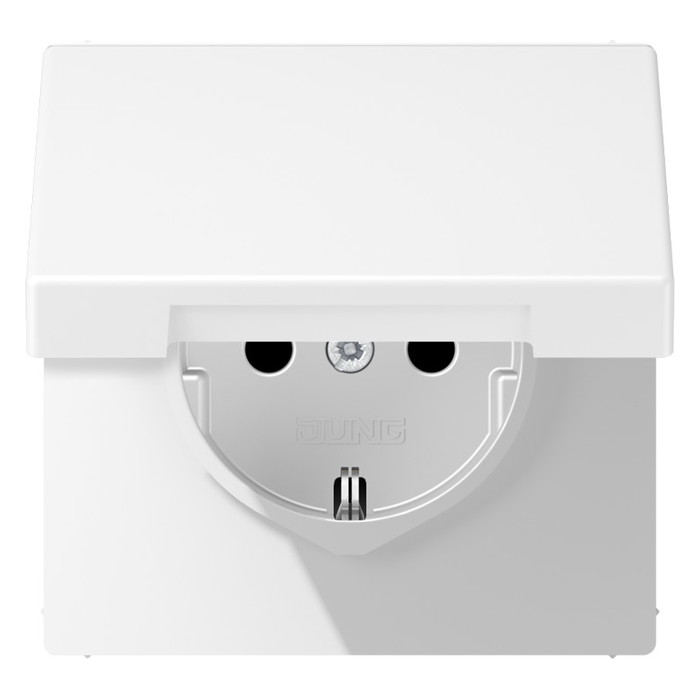 Розетка Jung LS 990, скрытый монтаж, с заземлением, , белый матовый, LS1520BFKLWWM