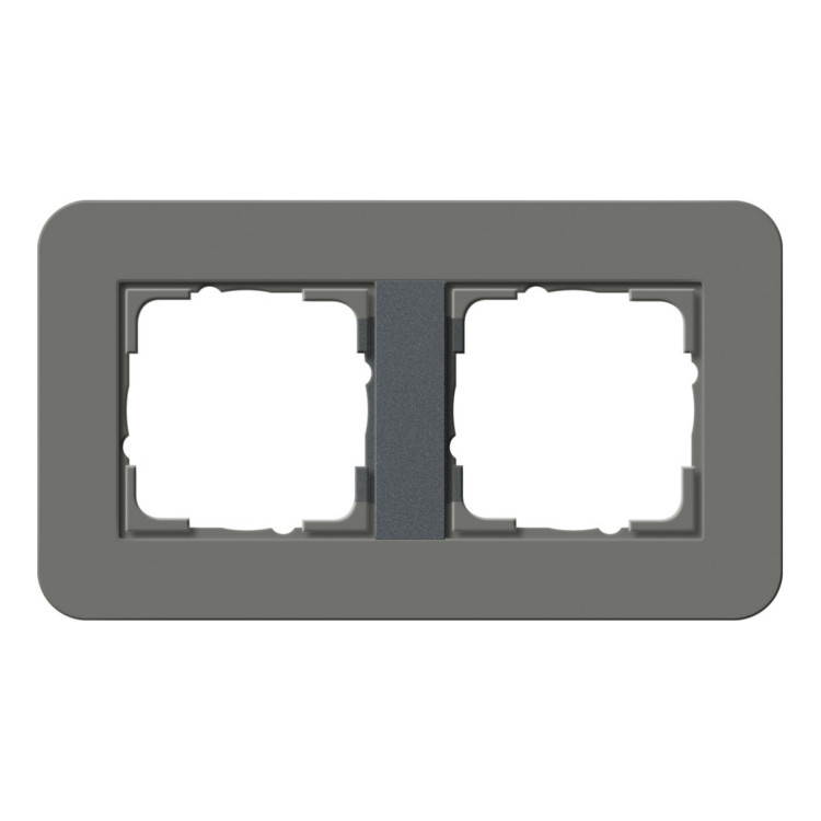 Рамка 2 поста Gira E3, темно-серый, 0212423