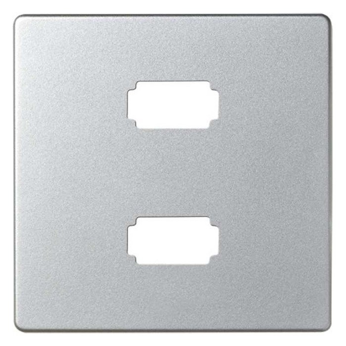 Накладка на розетку 2xUSB Simon SIMON 82, скрытый монтаж, алюминий, 8201090-033