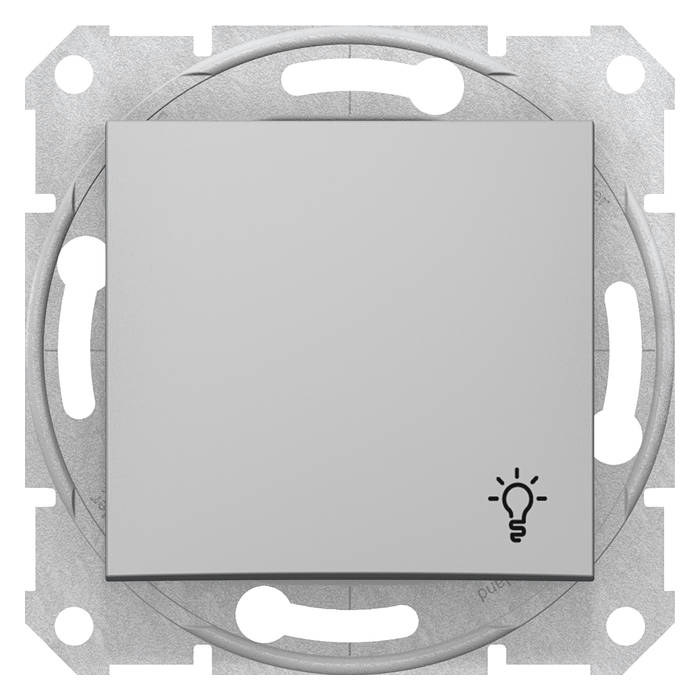 Выключатель одноклавишный кнопочный Schneider Electric SEDNA, алюминий, SDN0900160