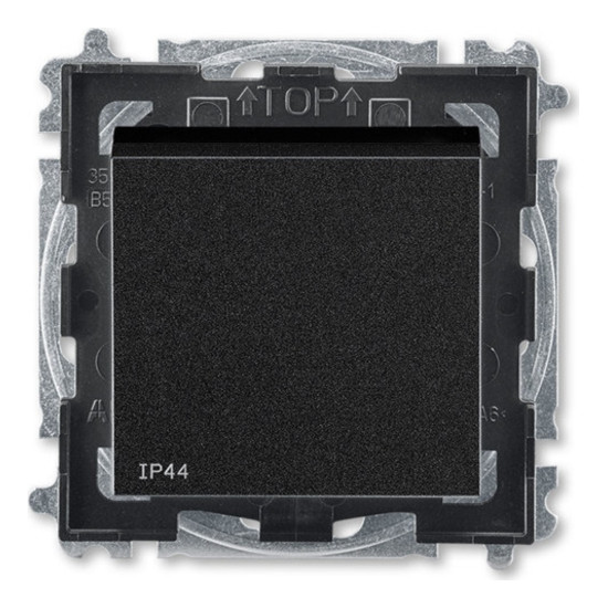 Выключатель одноклавишный ABB LEVIT, антрацит // дымчатый черный, 2CHH598940A4063