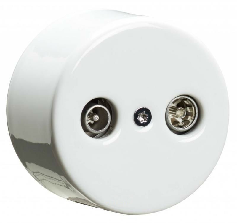 Розетка TV-FM-SAT Fontini DO, открытый монтаж, белый, 33711172