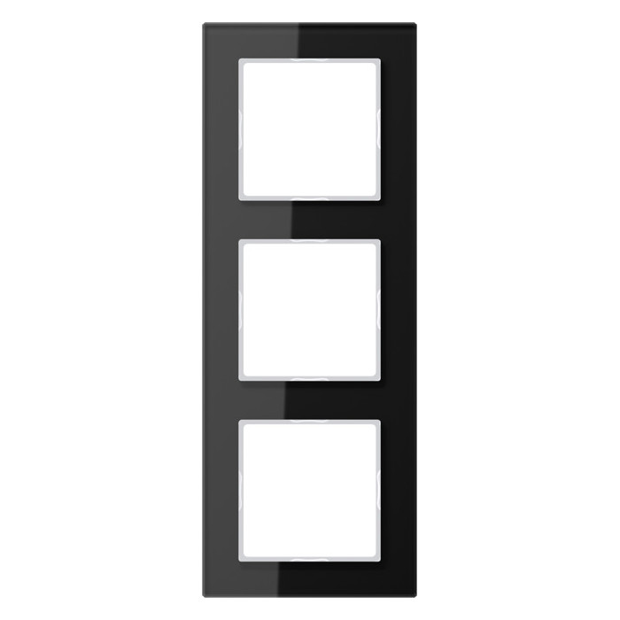 Рамка 3 поста Jung A CREATION, черное стекло, AC583GLSW