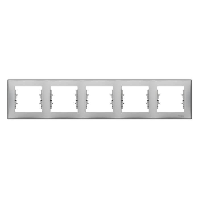 Рамка 5 постов Schneider Electric SEDNA, горизонтальная, алюминий, SDN5800960