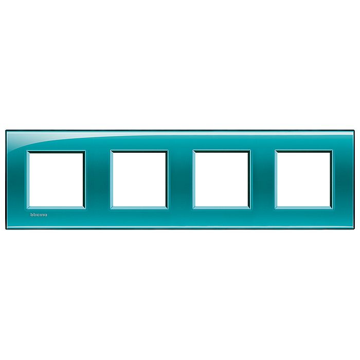 Рамка 4 поста BTicino LIVING LIGHT, цвет морской волны, LNA4802M4VD