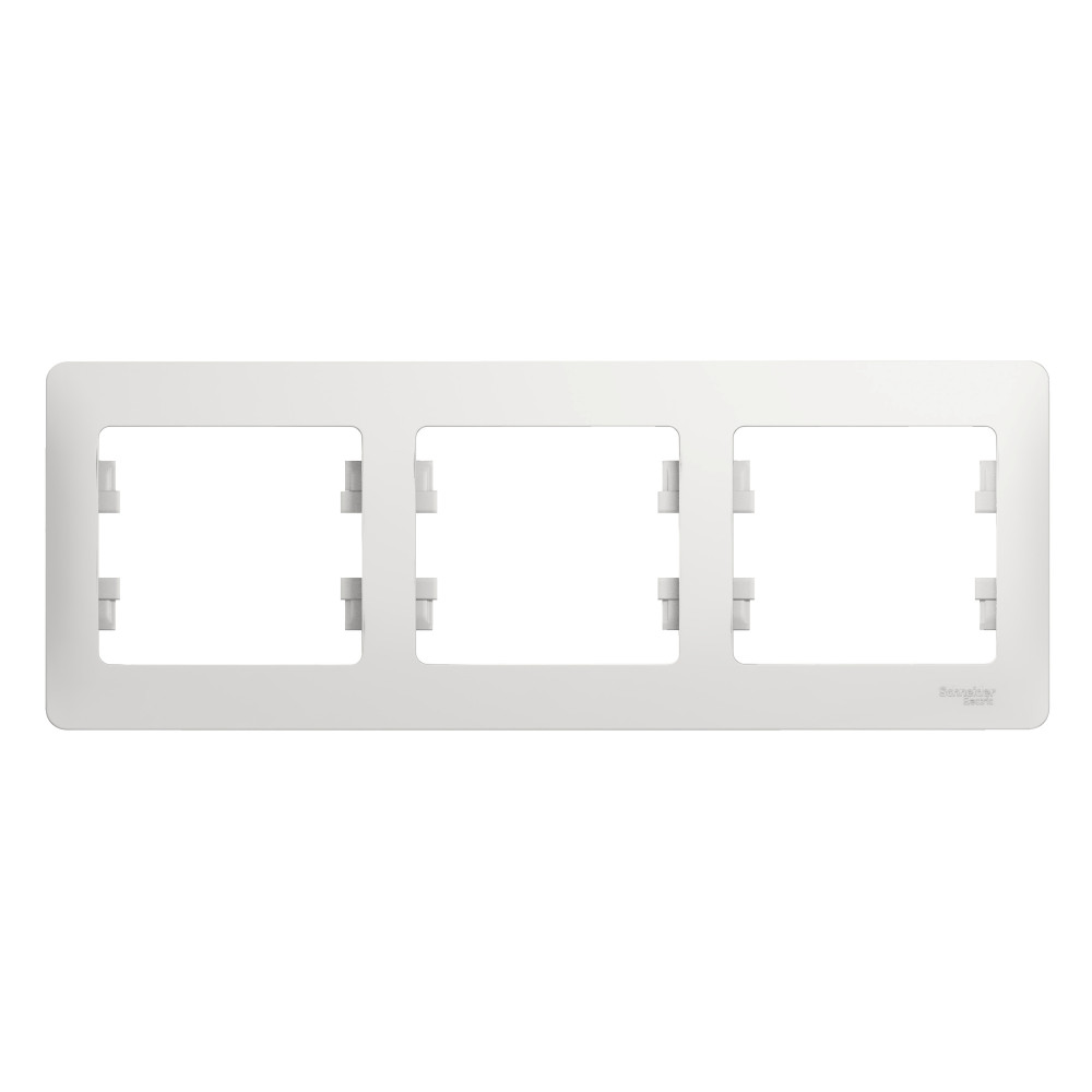 GLOSSA Рамка горизонтальная 3 поста белая