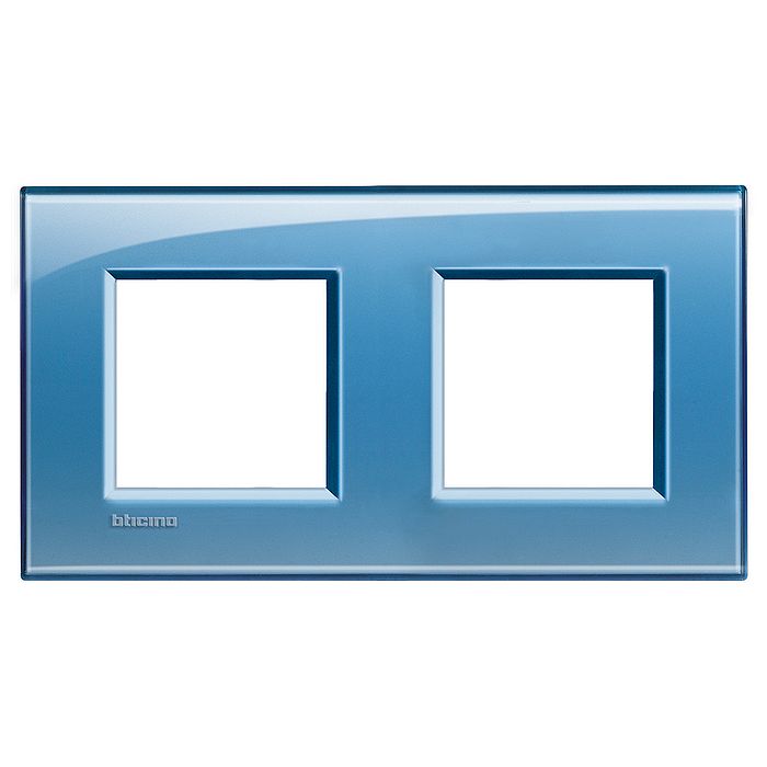 Рамка 2 поста BTicino LIVING LIGHT, голубой, LNA4802M2AD