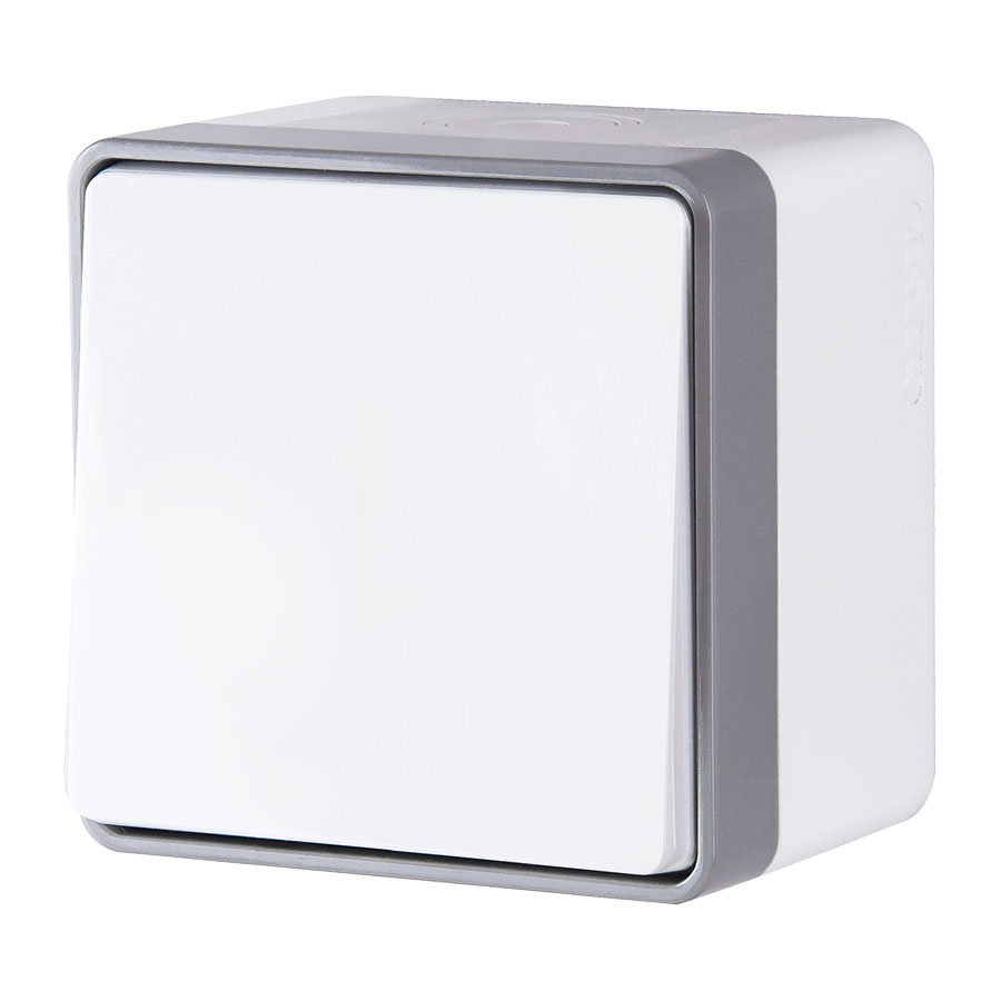 Выключатель одноклавишный влагозащищенный Gallant белый W5010201