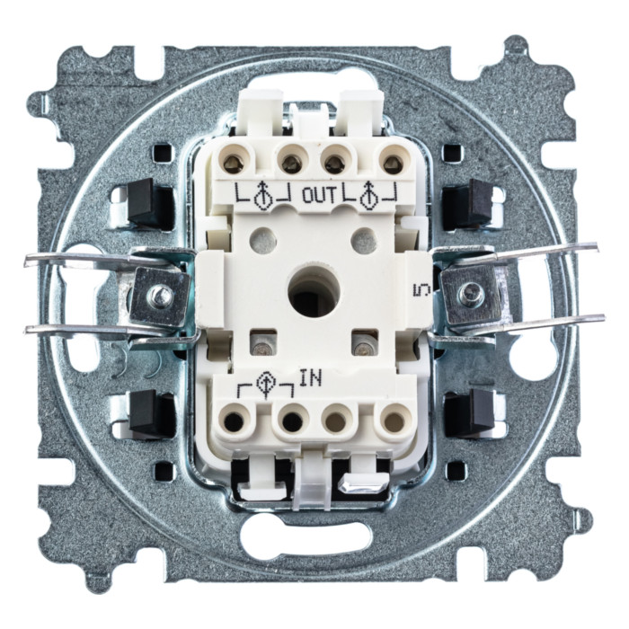 Выключатель двухклавишный ABB LEVIT, слоновая кость // белый, 2CHH590545A6017