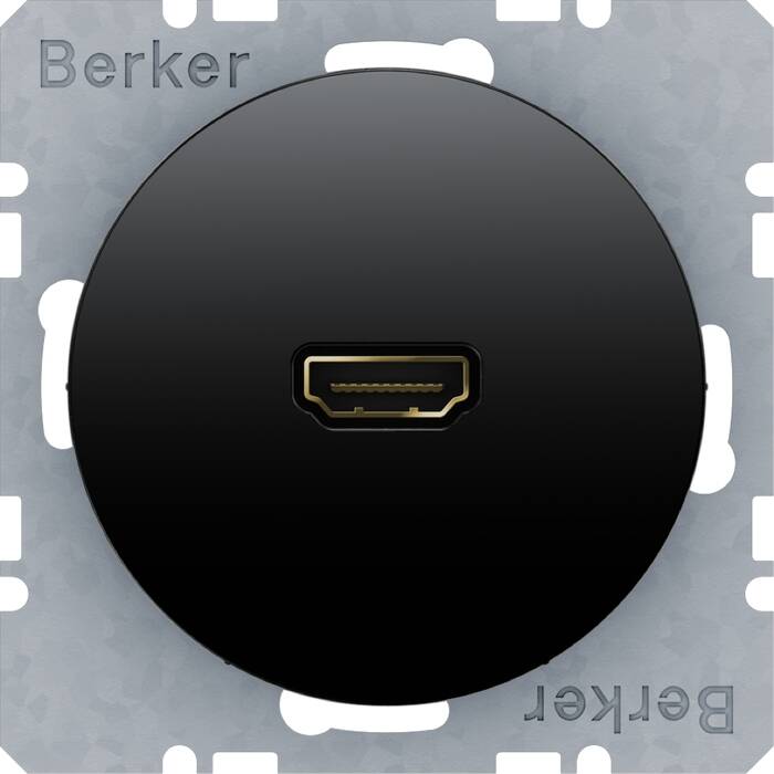 Розетка HDMI Berker,  черный блестящий, 3315422045
