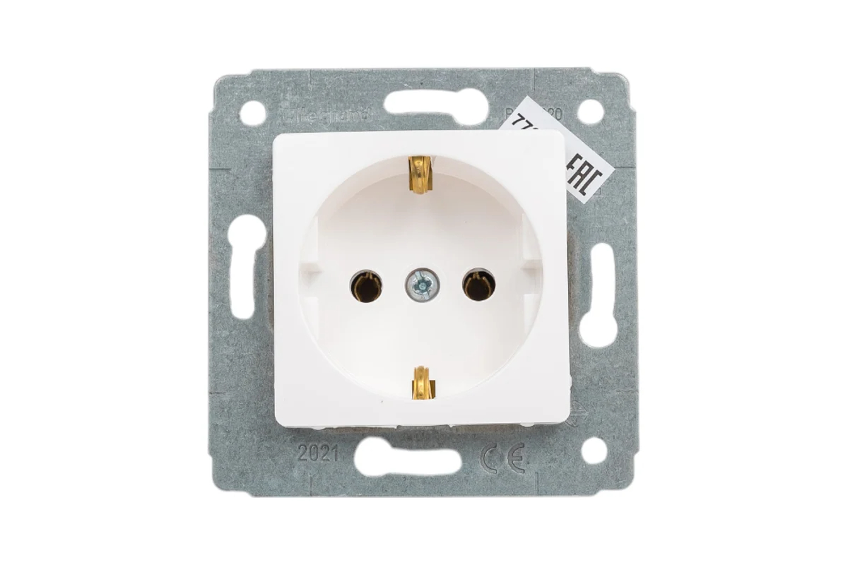 Розетка 1-м СП Cariva 16А IP20 2P+E немецк. стандарт механизм бел. (DIY-упак.) Leg 695946