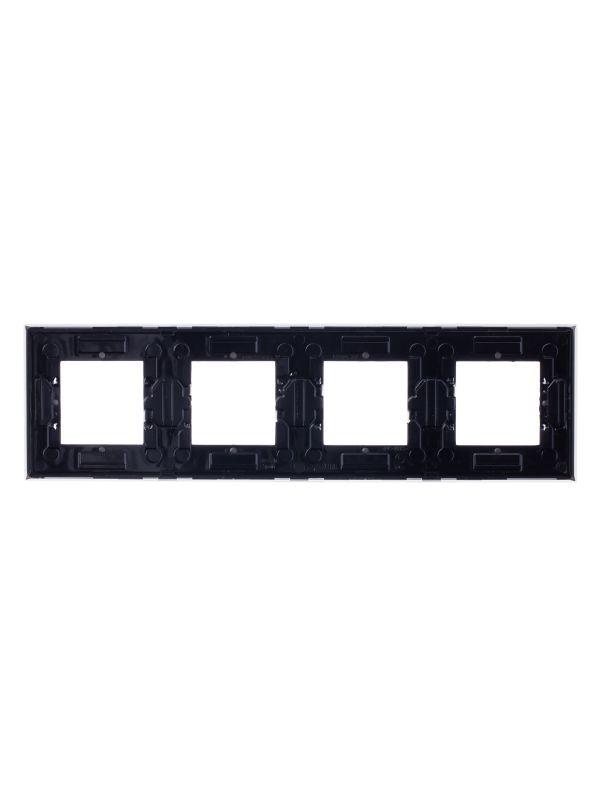 Рамка 4-м 8мод.Zenit серебристый ABB 2CLA227400N1301