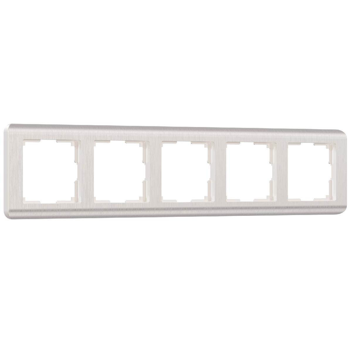 Рамка из поликарбоната на 5 постов Stream перламутровый W0052113