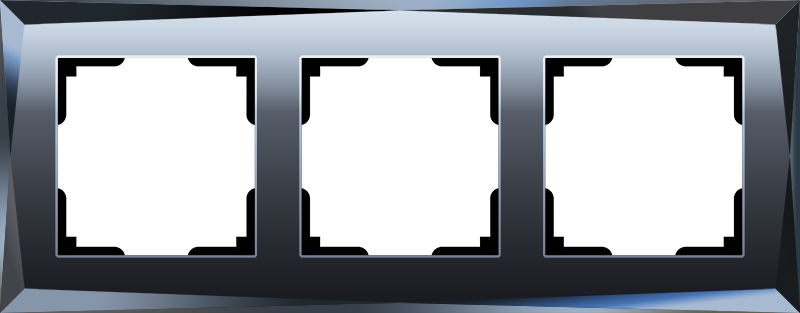 Рамка из стекла на 3 поста Diamant черный W0031208