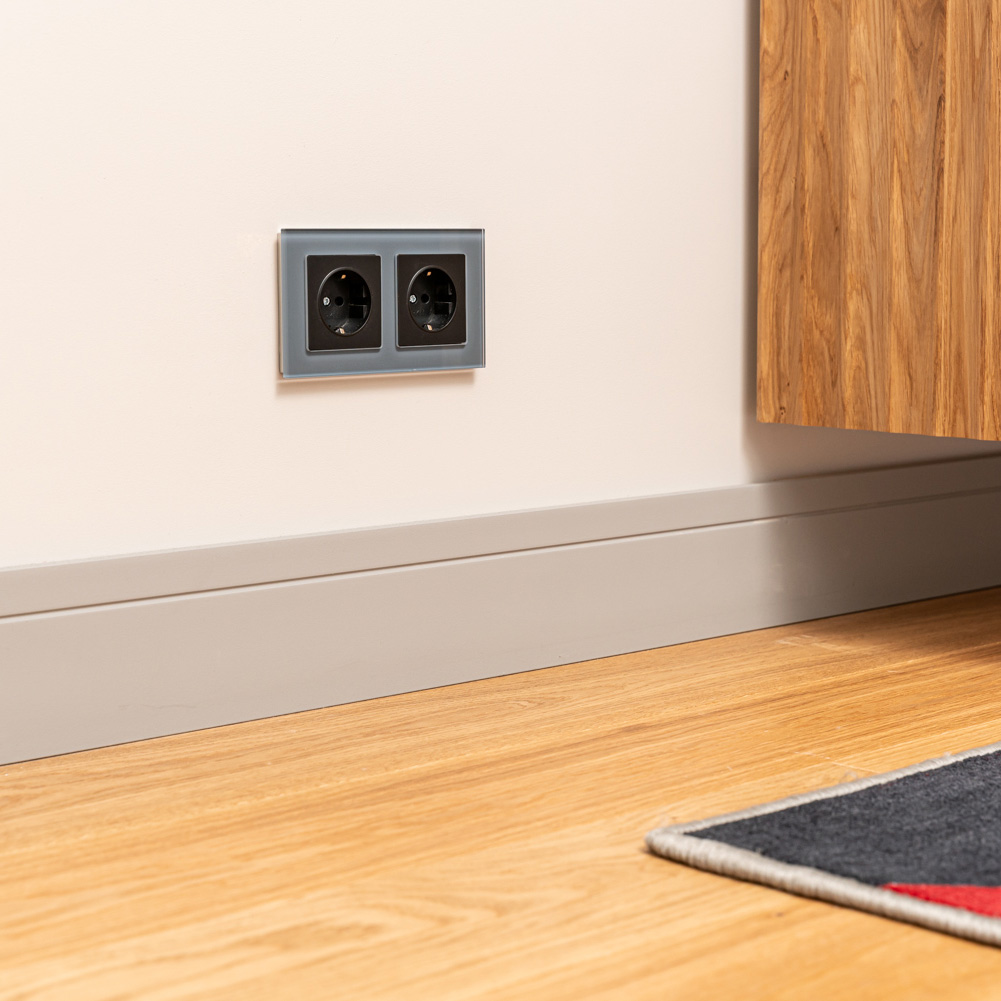 Рамка из стекла на 2 поста Favorit серый W0021115