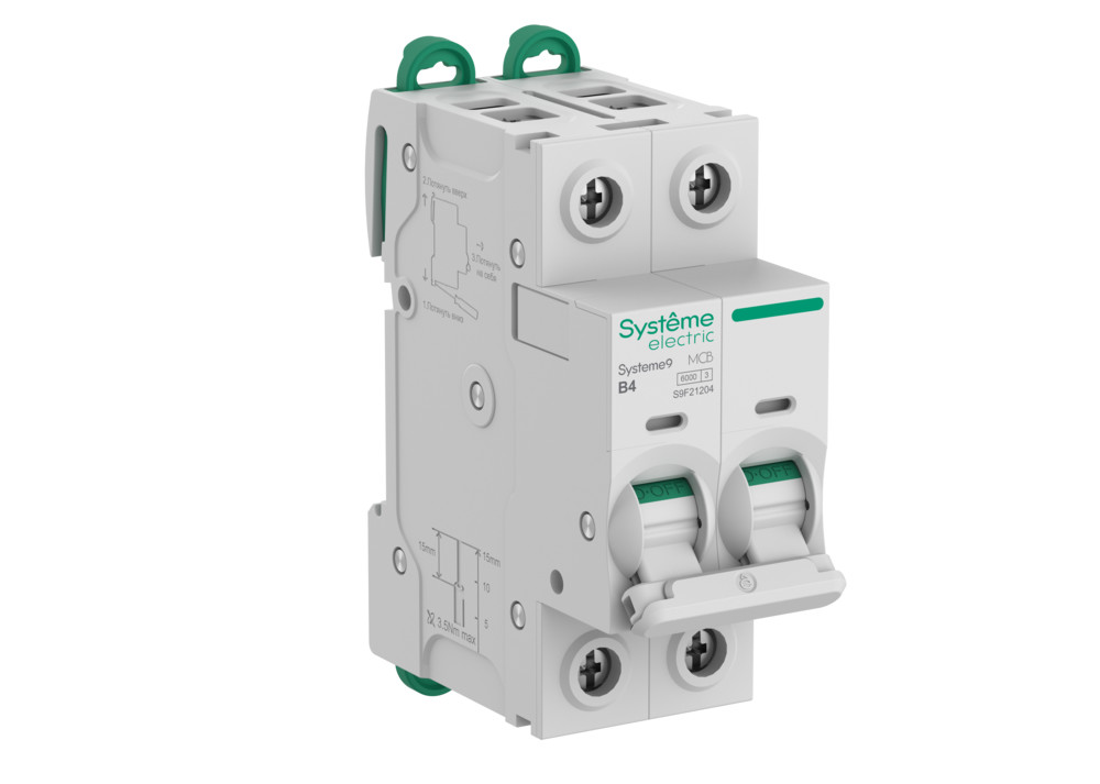 Systeme Electric Systeme9 Автоматический выключатель (АВ) B 4A 2P 6kA 400В