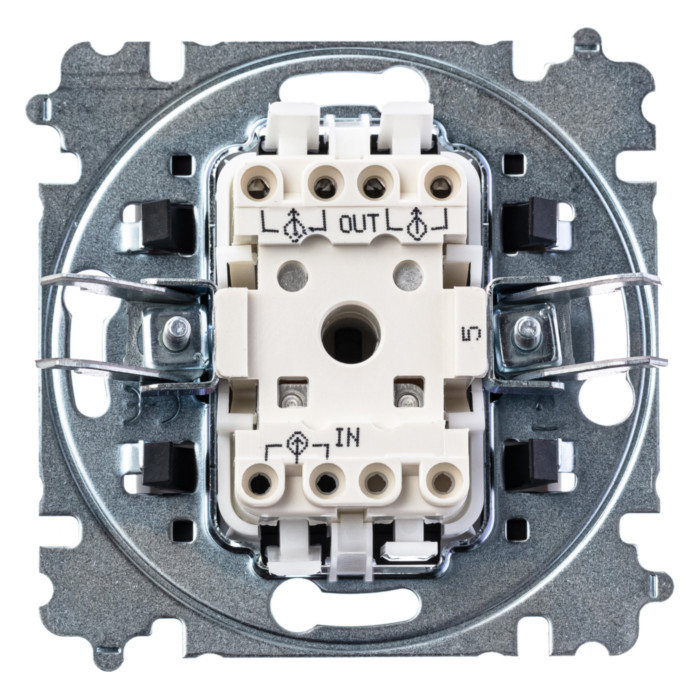 Выключатель двухклавишный ABB LEVIT, серый // белый, 2CHH590545A6016