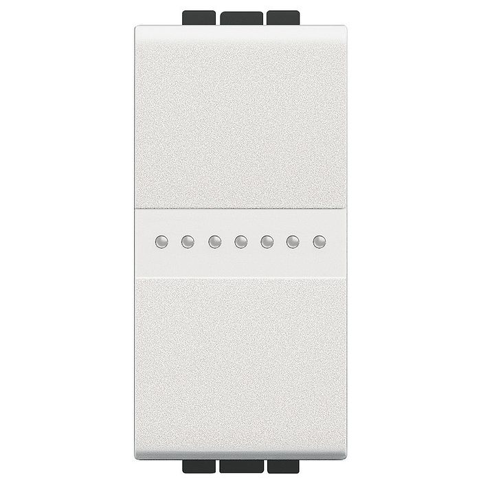 Выключатель одноклавишный перекрестный BTicino LIVING LIGHT с возможностью подсветки, белый, N4054