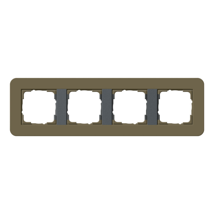 Рамка 4 поста Gira E3, дымчатый, 0214426