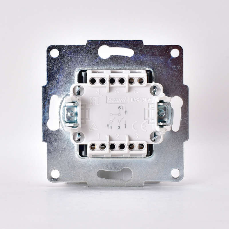 Выключатель двухклавишный 1п Karina 10А IP20 жемчуж./белый перламутр. LEZARD 707-3088-101