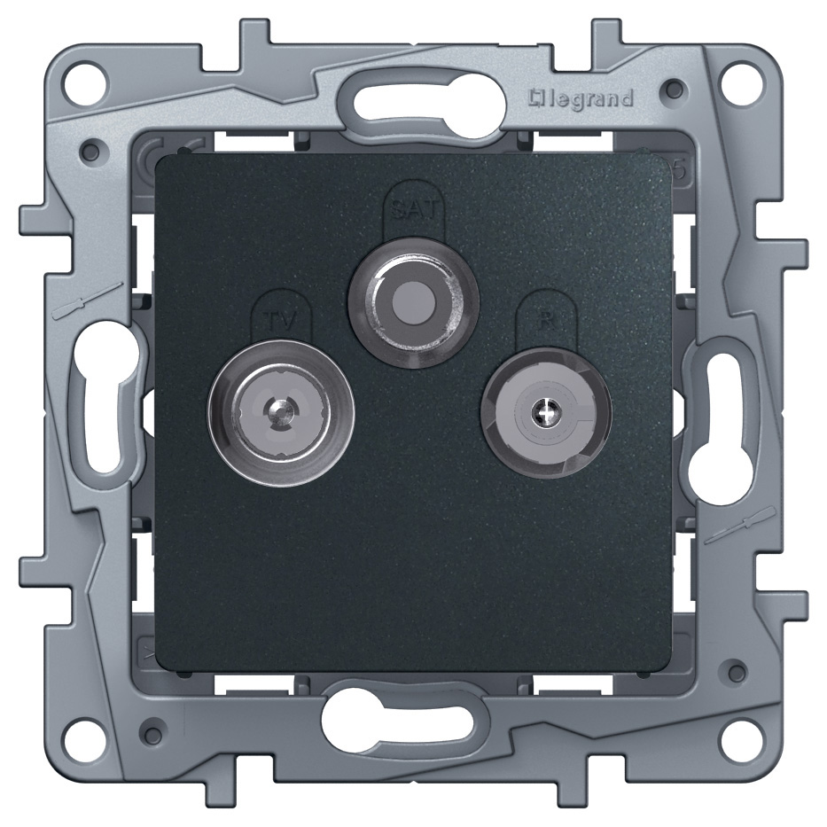 Розетка TV/R/SAT - 2 дБ - 0-2400 мГц - Etika - антрацит