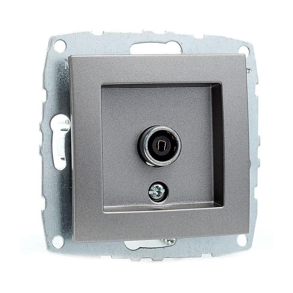 Розетка TV проходная Mono Electric Despina/ Larissa антрацит 500-002405-137