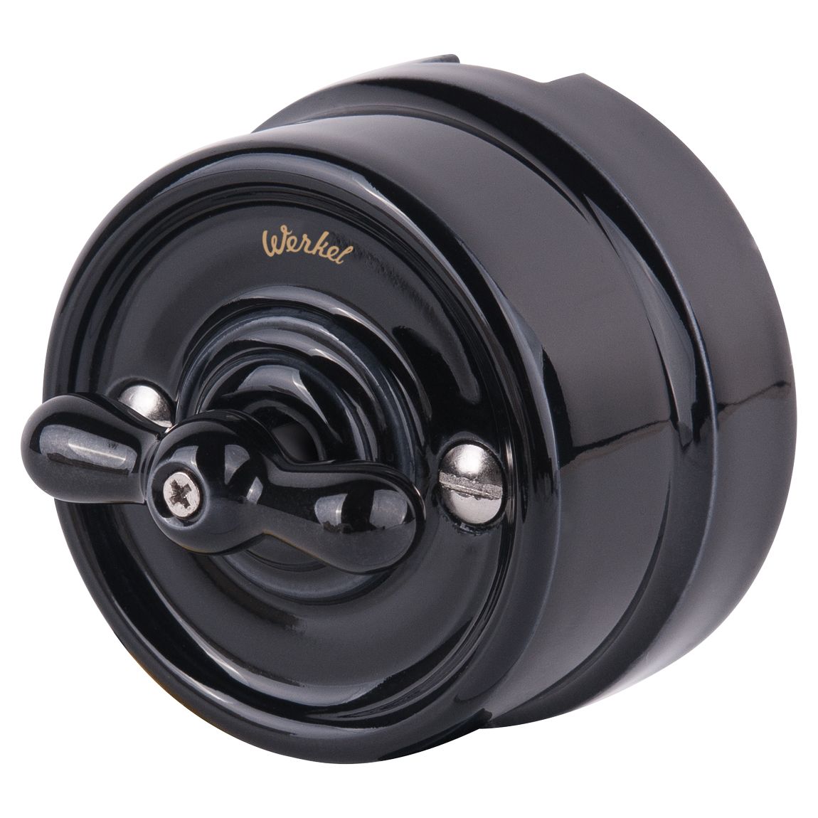 Переключатель/выключатель одноклавишный черный Ретро W5612008