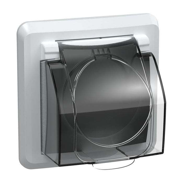 Розетка IEK ВЕГА, скрытый монтаж, с заземлением, , со шторками, белый, ERV16-K01-16-DM