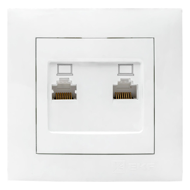 Розетка компьютерная RJ45 EKF ВАЛЕНСИЯ, белый, EWK02-035-10