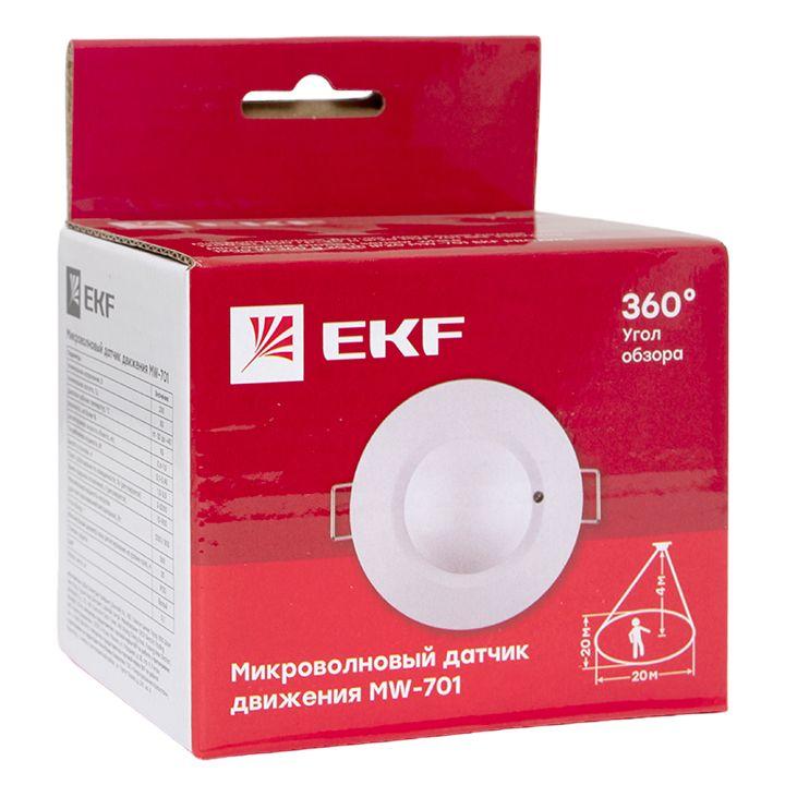 Датчик движения микроволновый MW-701 1200Вт 360град. до 20м IP20 бел. PROxima EKF dd-mw-701