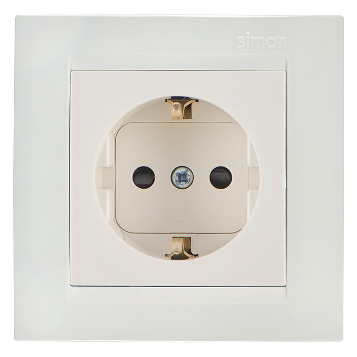 Розетка Simon SIMON 15, скрытый монтаж, с заземлением, слоновая кость, 1591432-031