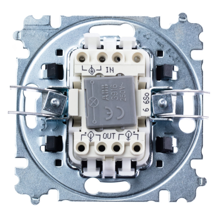 Выключатель одноклавишный ABB LEVIT с подсветкой, антрацит // дымчатый черный, 2CHH590646A6063