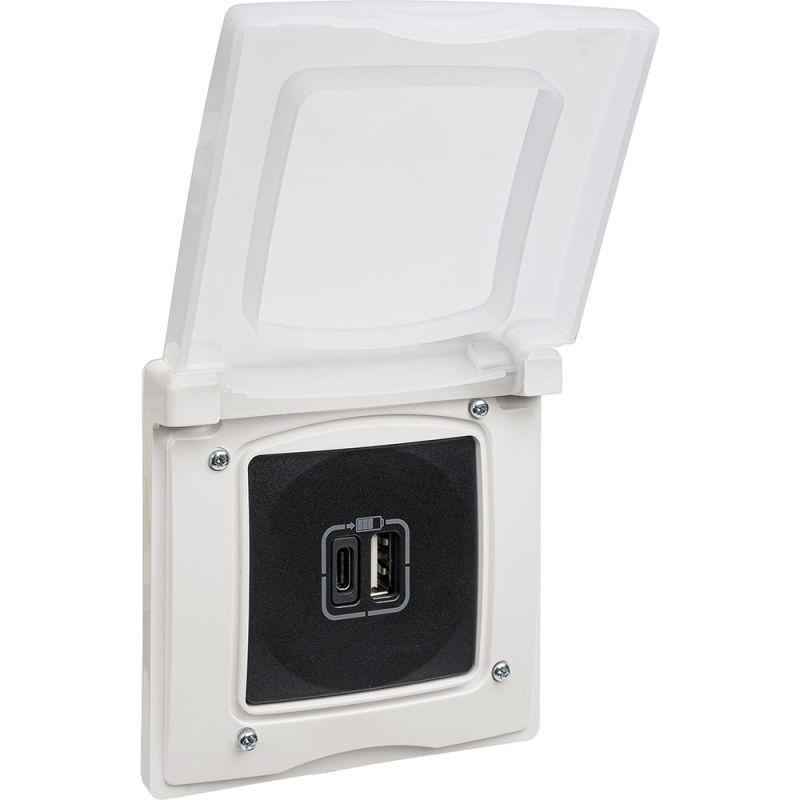 Рамка 1-м Etika IP44 с защ. крышкой бел. Leg 672550