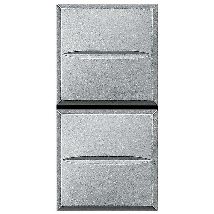 Выключатель двухклавишный кнопочный BTicino AXOLUTE, алюминий, HC4036