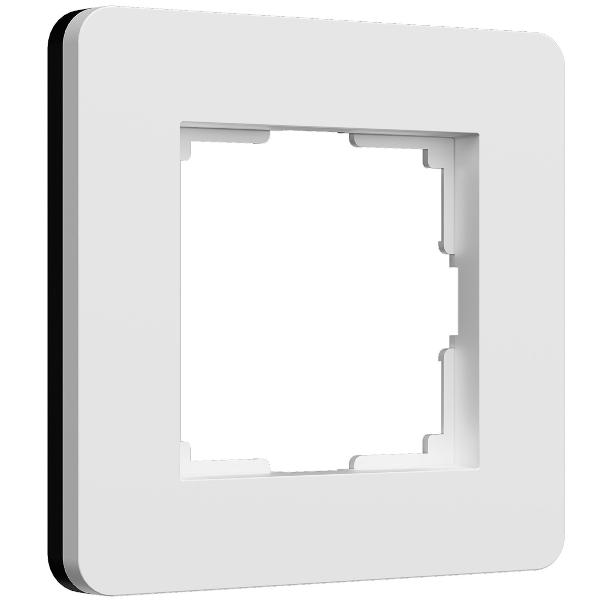 W0013068/ Рамка на 1 пост Split (белый/черный, soft-touch) W0013068