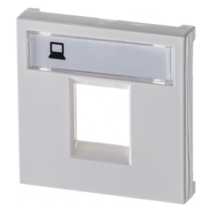 Накладка на розетку информационную ABB ZENIT, скрытый монтаж, альпийский белый, 2CLA221810N1101