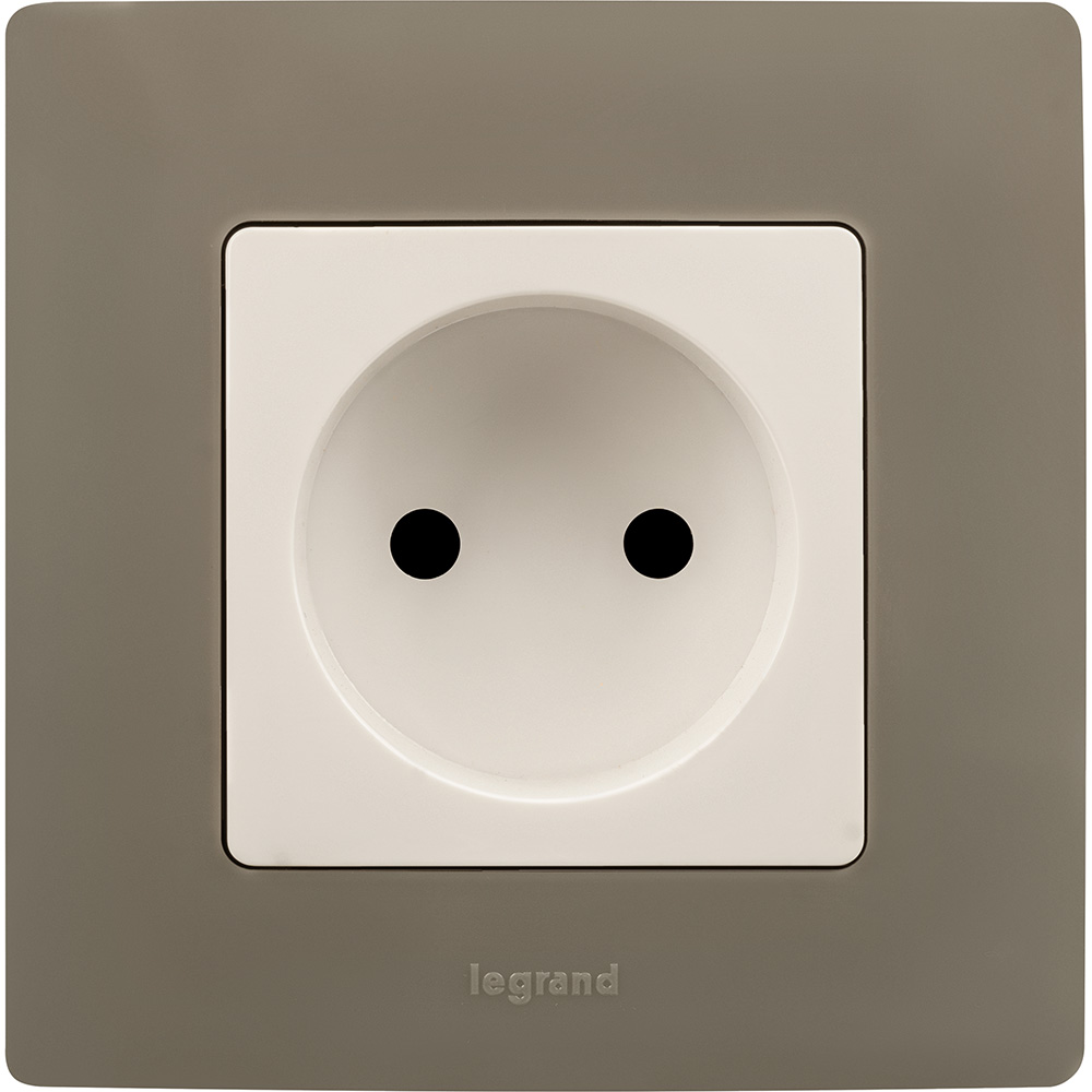 Розетка 1-м СП Etika 16А IP31 250В 2P без заземл. защ. шторки немецк. стандарт винт. клеммы механизм бел. Leg 672234