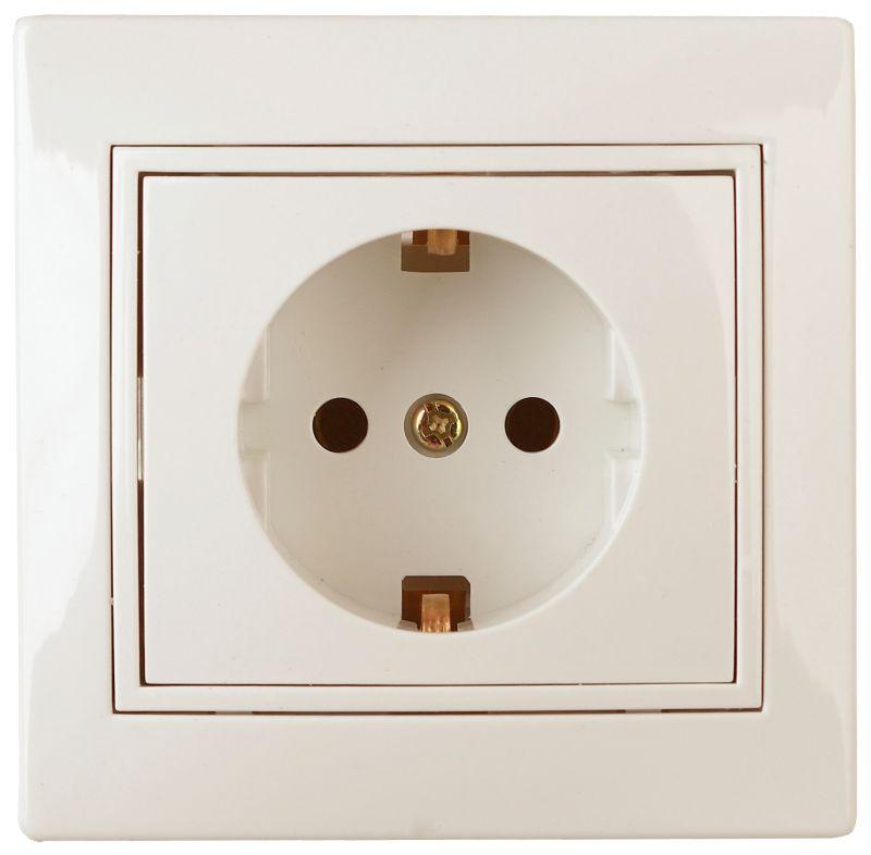 Розетка  Plano 1-202-02 16А IP20 250В 2P+E Schuko слоновая кость Intro Б0027610
