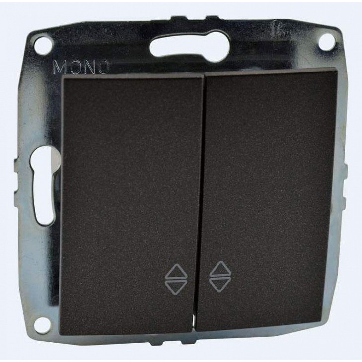 Выключатель проходной двухклавишный механизм графит Mono Electric Despina/ Larissa 500-002023-111