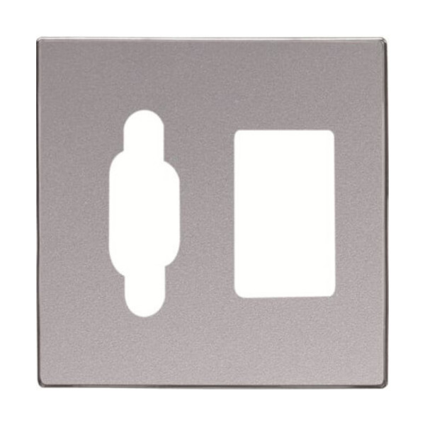 Накладка на розетку VGA+mini-jack ABB SKY, скрытый монтаж, алюминий, 2CLA855540A1301