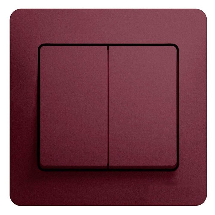 Выключатель двухклавишный Schneider Electric GLOSSA, баклажановый, GSL001152