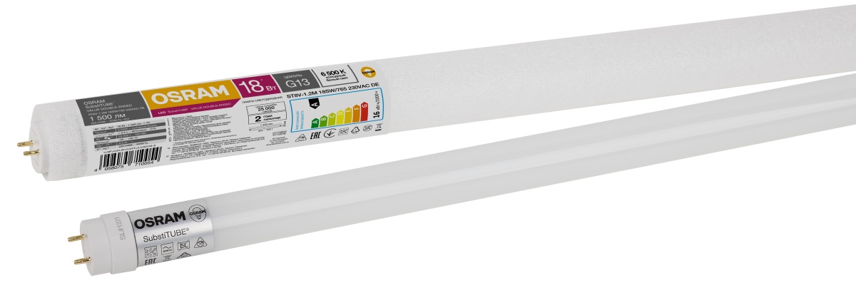 Лампа светодиодная Value трубчатая, 18Вт, 6500К   (холодный белый свет), цоколь G13 OSRAM